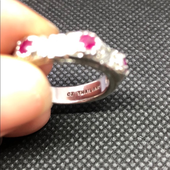 Juthit Ripka pink ruby , diamonique ring - Picture 4 of 6